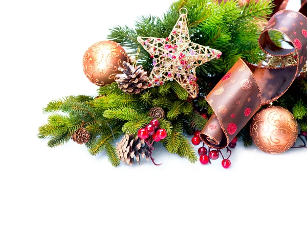 Christmas Decoration. Holiday Decorations Isolated on White Stock Picture