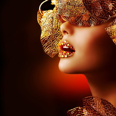 Altın lüks makyaj. güzel tatil profesyonel makyaj