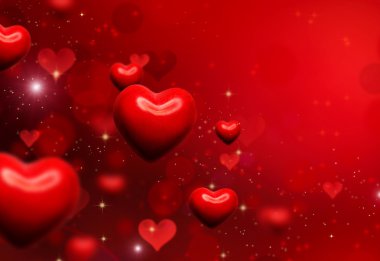 Valentine Hearts Background. Valentines Red Abstract Wallpaper clipart