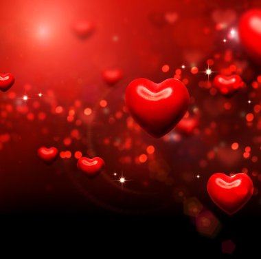 Sevgililer günü kalpleri arka plan. Sevgililer kırmızı soyut duvar kağıdı