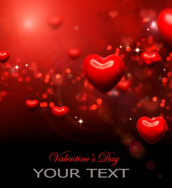 Valentinsherzen. Valentinstag rote abstrakte Tapete — Stockfoto