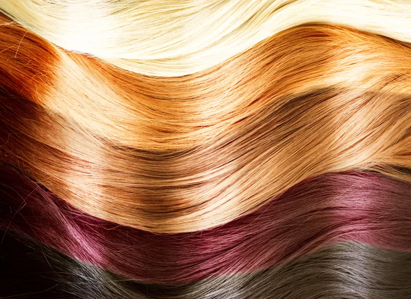 Paleta de cores de cabelo. Textura do cabelo — Fotografia de Stock