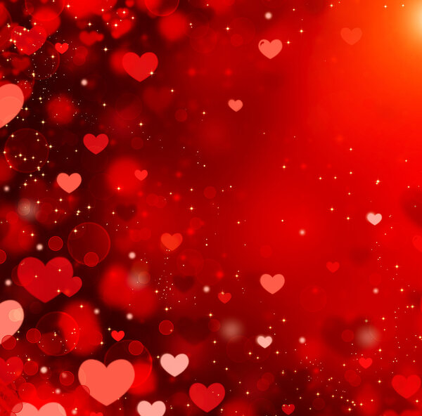 Valentine Hearts Résumé Fond rouge. Saint-Valentin — Photo