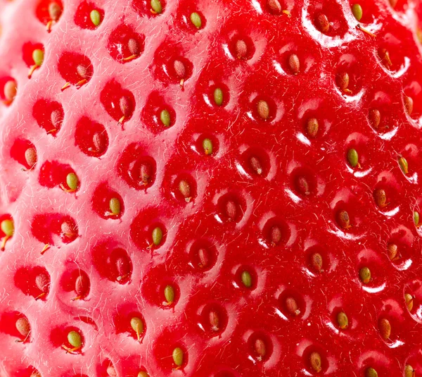 草莓的纹理。莓果的背景。特写镜头结构。宏 — 图库照片
