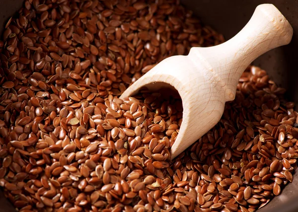 Flax seeds, Linseed, Lin seeds close-up — Stock Photo, Image