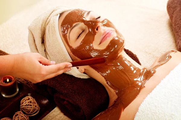 Chocolate Mask Facial Spa. Beauty Spa Salon Stock Image