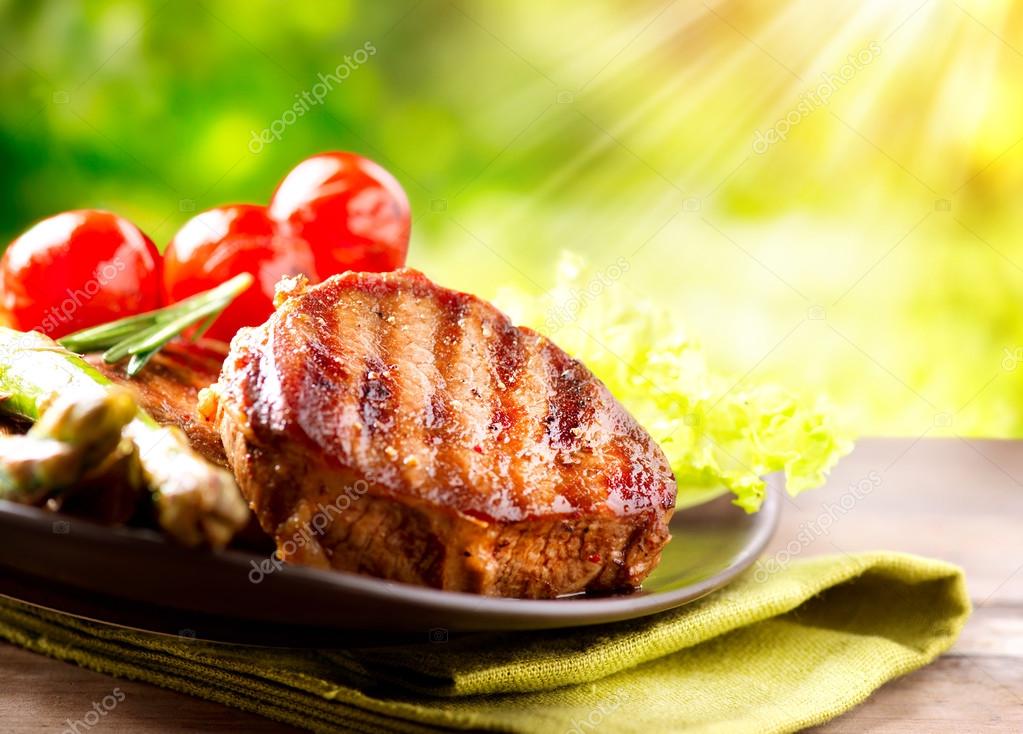 Grilled Beef Steak Meat — Stock Photo © Subbotina 24594023