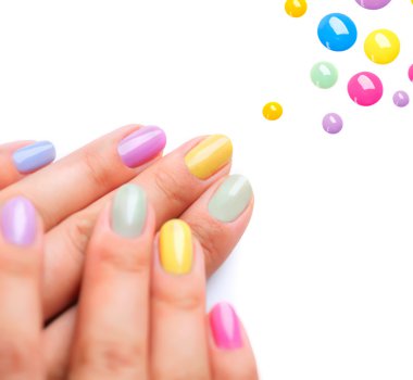 Nail Polish. Trendy Colourful Manicure