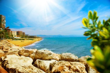 Torremolinos panoramik görünümü, costa del sol. malaga, İspanya