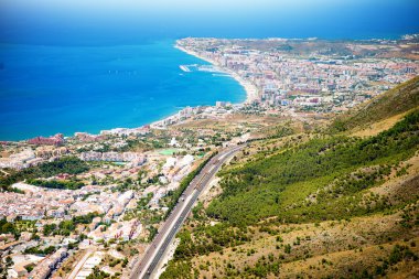 Hava panoramik manzaralı costa del sol, benalmadena, İspanya