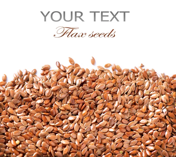 Linseed border isolated on White Background. Flax seeds — Stock Photo, Image