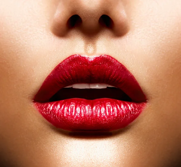 Labios sexys. Maquillaje de labios rojos de belleza — Foto de Stock