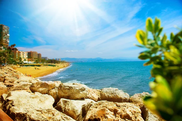 Torremolinos panoramatický pohled, costa del sol. malaga, Španělsko — Stock fotografie