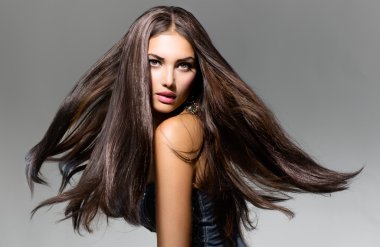 moda model kız portre kadar üfleme saç ile