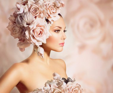 moda güzellik çiçek saç modeli kız. Gelin