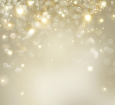 Golden Christmas Holiday Background With Blinking Stars clipart