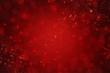 Red Holiday Christmas Background with Snowflakes and Stars clipart