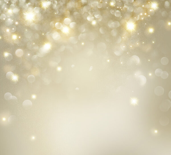 Golden Christmas Holiday Background With Blinking Stars