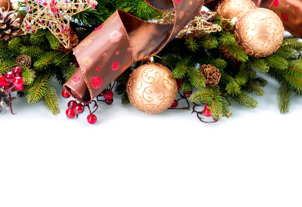 Weihnachten. Neujahr Dekorationen isoliert auf weißem Hintergrund — Stockfoto