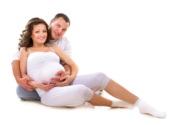 幸せなカップル期待して赤ちゃん。健康な妊娠 — ストック写真