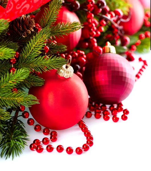 Christmas and New Year Baubles and Decorations Stock Photo