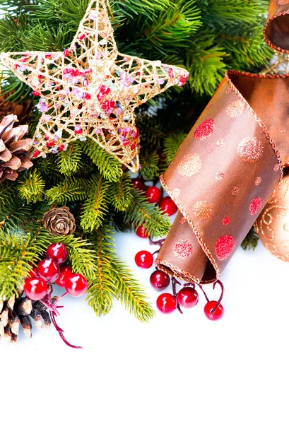Christmas Decoration Holiday Decorations Isolated on White Royalty Free Stock Photos