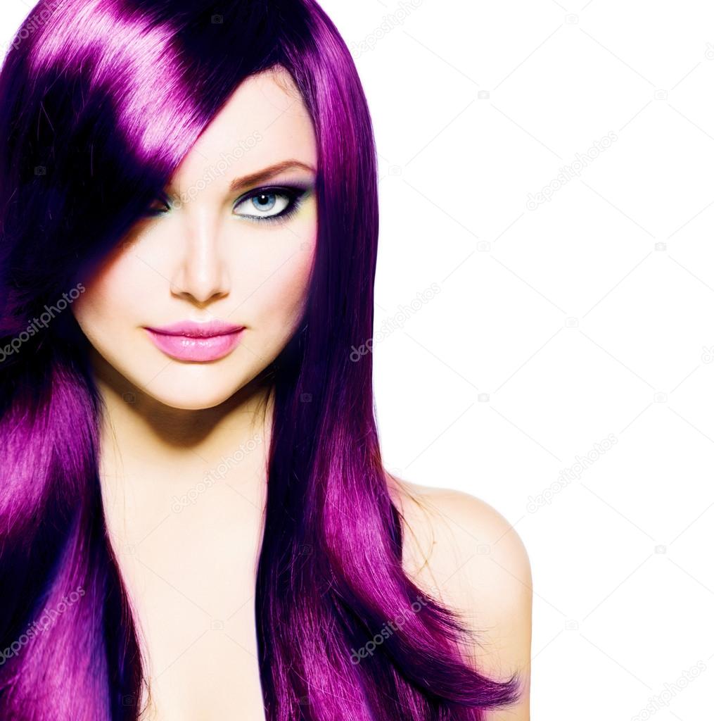 Girl with dark purple hair | Beautiful Girl with Healthy ...
