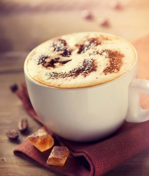 Cappuccino. kopje cappuccino of koffie latte — Stockfoto