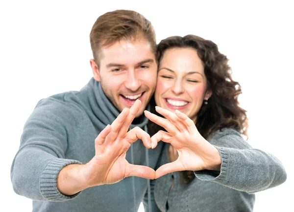 Pareja de San Valentín aislada sobre fondo blanco — Foto de Stock