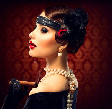 Retro kadın portresi.