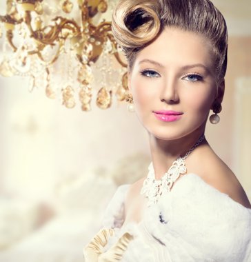 güzellik kadın portresi. Retro kadın