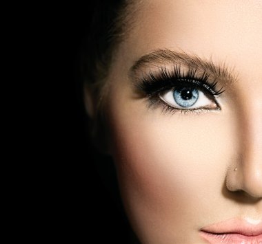 Beauty makeup for blue eyes. clipart