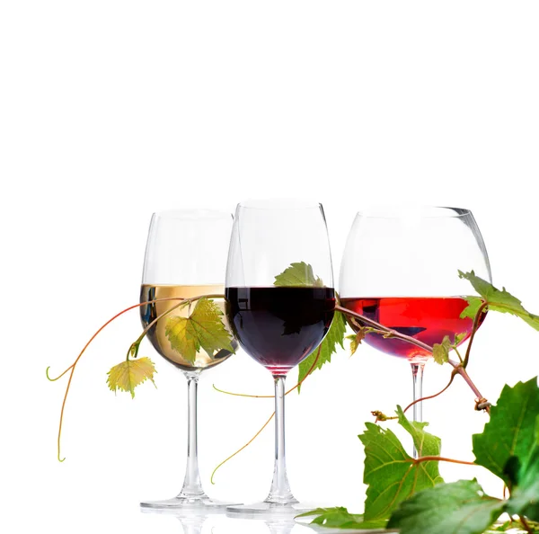 Tre bicchieri di vino — Foto Stock