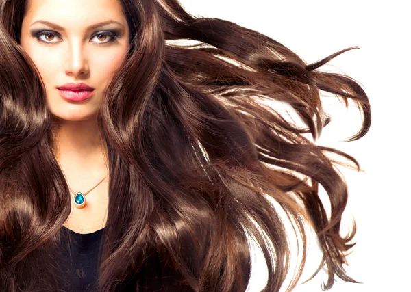 Retrato de niña con cabello largo — Foto de Stock