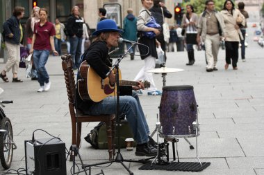 The street musician in Oslo (Norway) clipart