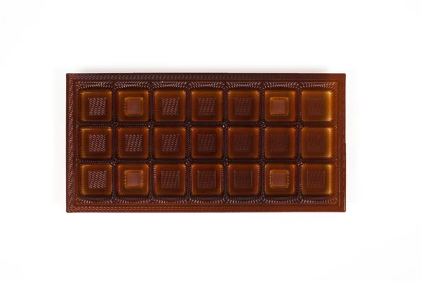 Empty box of mixed chocolates shapes — Stock Photo, Image