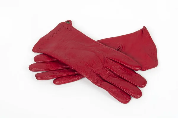 Guantes de cuero rojo para mujer — Foto de Stock