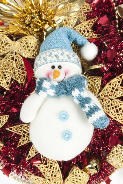 Snowman on a Christmas background — Stock Photo, Image