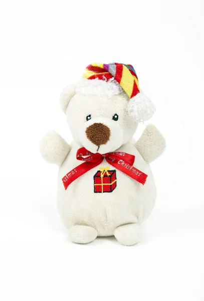 White xmas bear isolated on white background — Stock Photo, Image