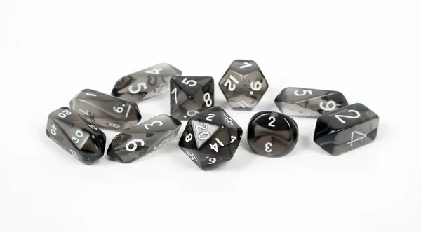 Black dice isolated on white background — Stock Photo, Image