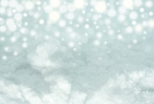 Luces sobre fondo de nieve azul —  Fotos de Stock