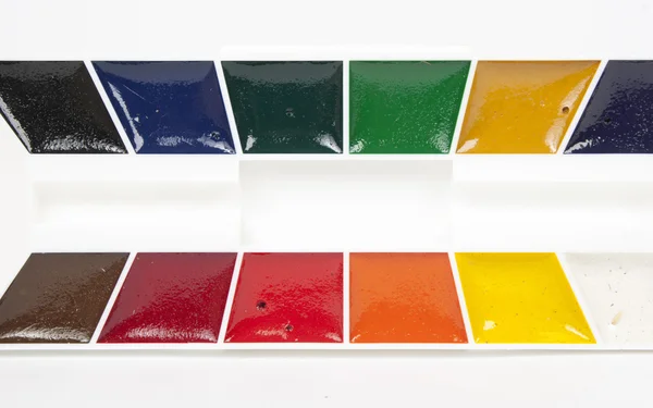 Water color palettes. close up — Stock Photo, Image