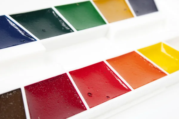 Water color palettes. close up — Zdjęcie stockowe