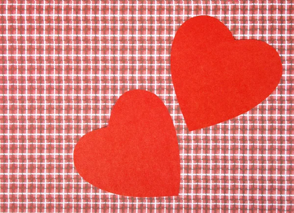 Heart from paper on a red checkered background. Valentine Stock Image