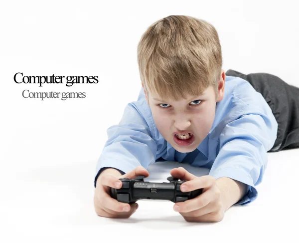 Boy playing games — Stock Photo, Image