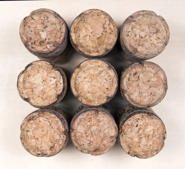 Close-up of group of Champagne corks — Stock Photo, Image