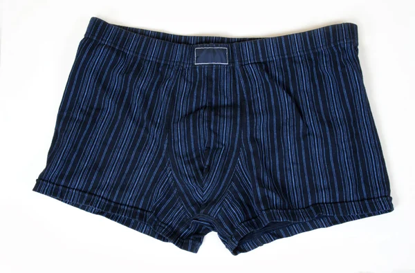 Blue striped boxer shorts underwear — Stock Photo, Image