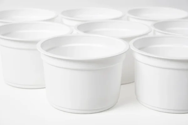 Biały jedzenie okulary — Zdjęcie stockowe