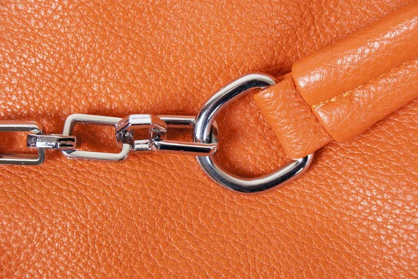 Orange leather bag accessories — Stock Photo, Image