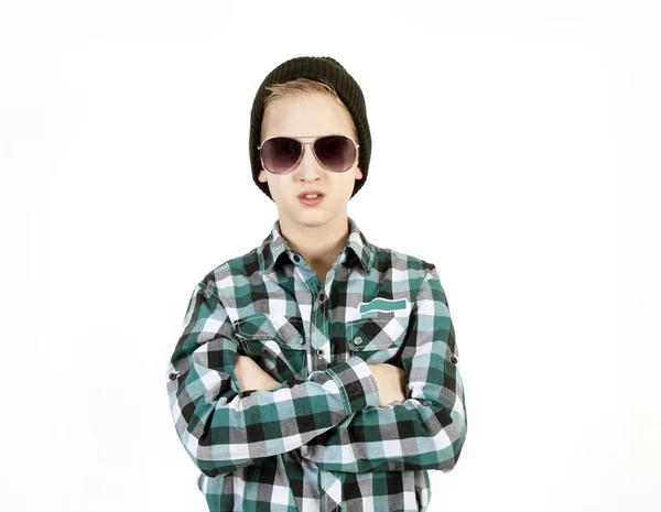 Boy in sunglasses and a cap — Stock Photo, Image